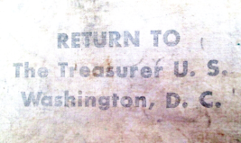 Empty 1940s era Canvas Coin Money Bag, Return to Treasurer  U. S. Washington, DC - £4.66 GBP