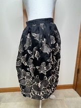 H&amp;M Women’s Skirt Sz 6 Black Floral Whimsigoth Dark Fairy Steampunk Goth... - $346.30 MXN