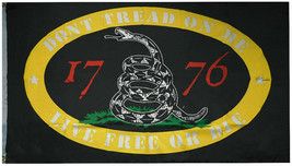 3X5 Gadsden 1776 Black Don&#39;t Tread On Me Live Free Or Die Nra 2nd Amendment Flag - £15.72 GBP