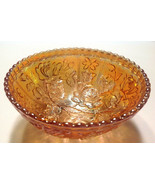  Carnival Iridescent Glass Bowl Double Rose Pattern Marigold 5&quot; Vintage - £12.60 GBP