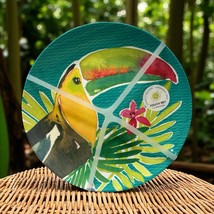 NWT Tropical Theme Tucan  4 Pc Set Melamine  8.5&quot;  Plates by Life Happens - €23,84 EUR