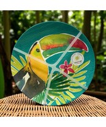 NWT Tropical Theme Tucan  4 Pc Set Melamine  8.5&quot;  Plates by Life Happens - $38.98 CAD