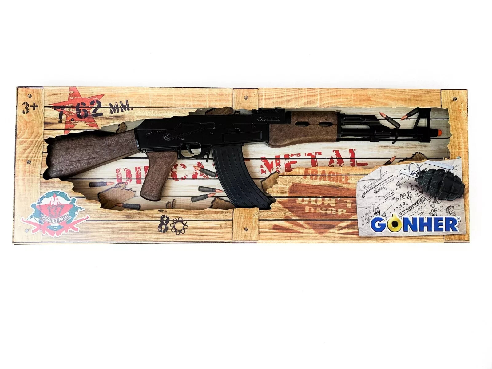 Gonher AK-47 Style Cap Gun Long Rifle - Black Finish Made In Spain - $54.44