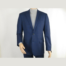 Men's Soft Wool Sport Coat English Plaid Window Pane 556-4 Navy Blue Renoir image 9