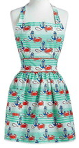 Anthropologie Ocean View Apron Waves Crabs Anchors Happy Vibrant Colors ... - $35.64