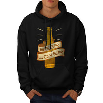 Wellcoda Beer Lover Mens Hoodie, Shiny Gold Bottle Casual Hooded Sweatshirt - £25.23 GBP+