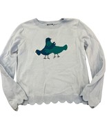 Jacadi Girls Light Blue Cotton Sweater With Bird Design Size 8A - $33.60