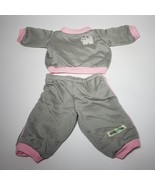 Cabbage Patch Kids Gray Kitty Jogging Suit Pink Trim Coleco - $9.95