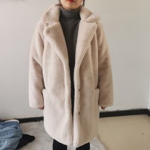 2022 New Women Winter Warm Faux Coat Thick Women Middle -Long Overcoat Turn Down - £72.46 GBP