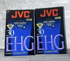 2 Sealed JVC VHS-C High Energy EHG 30 Pro HiFi 90 min TC-30 Compact Tapes - $53.92 MXN