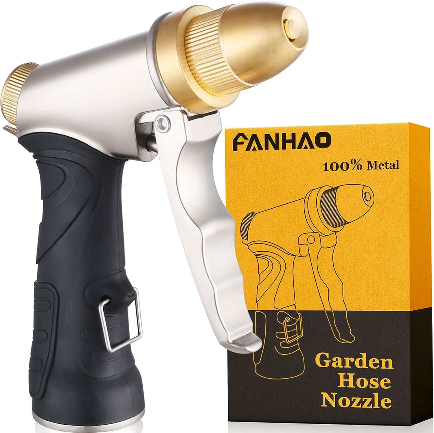 Fanhao Garden Hose Nozzle, 100% Heavy Duty Metal Spray Nozzle High, Slip... - $36.99