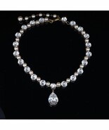 Vintage Signed Miriam Haskell Pearl Glass Rhinestone Choker Necklace 16.25&quot; - $211.17 CAD