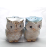 Ceramic Owl Salt Pepper Shakers Thanksgiving Fall Dinner Friends Family ... - $10.36