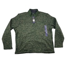 Eddie Bauer Men&#39;s Chest Pocket  1/4 Zip Sweater Fleece Pullover XXL Gree... - £15.81 GBP