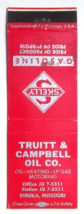 Truitt &amp; Campbell Oil Co.  Eureka, Missouri 20 Strike Matchbook Cover Skelly Gas - £1.57 GBP