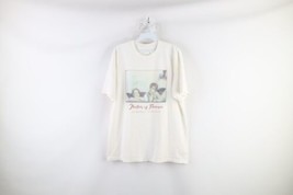 Vintage 90s Mens Large Spell Out Raphael Two Angels Artist Art T-Shirt White - £52.03 GBP