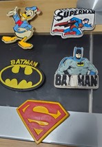 Vintage classic 1x Donald Duck DC 2x Superman 2x Batman plastic fridge magnets - £36.83 GBP