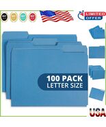 Color-Coded Blue File Folders with 1/3 Cut Tabs - Ideal for Home &amp; Offic... - $69.67 CAD