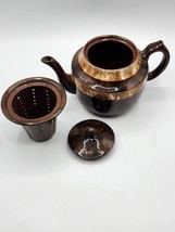 Vintage Rare Arthur Wood Teapot Ceramic Brown Glaze with Infuser - £34.75 GBP