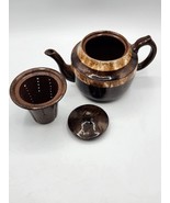 Vintage Rare Arthur Wood Teapot Ceramic Brown Glaze with Infuser - £33.11 GBP