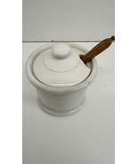Homer Laughlin Pottery condiment bowl w/ wooden spoon rare find vintage ... - €34,18 EUR