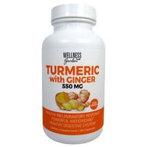 Turmeric with Ginger Pills 550mg 90 Capsules Wellness Garden Exp. 05/2027 - £18.66 GBP