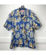 RJC Hawaiian Button Up Shirt Sz XL Mens Casual Blue Short Sleeve Top Uke... - £14.46 GBP