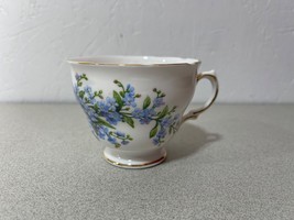 Royal Vale Fine Bone China England Orphaned Teacup Blue Floral - $7.92