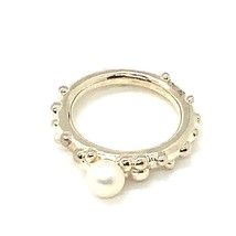 Vtg Sterling Silver Signed 925 Michael Dawkins Thailand Pearl Studded Ring 6 1/2 - £42.81 GBP