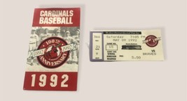 St. Louis Cardinals vs Atlanta Braves May 9, 1992 Ticket Stub &amp; Mini Schedule - £5.43 GBP
