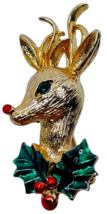 Gerrys Reindeer Brooch Pin Vintage Christmas Jewelry 1960s Signed Mom Gi... - £15.92 GBP