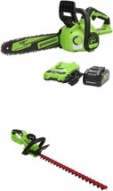 Greenworks 24V 12 in. Brushless Chainsaw, 4Ah USB Battery and Charger, Green - £215.54 GBP