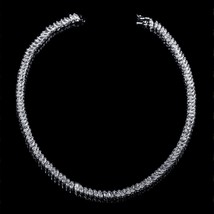 Atemberaubend 25 Karat Marquise Simulierte Edelstein Tennis Halskette 14K Weiß - £446.53 GBP