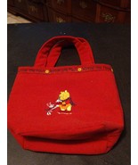 The Disney Store Authentic Winnie The Pooh Tote Bag Red Embroidered - £15.63 GBP