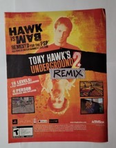 Tony Hawk&#39;s Underground 2 Remix THUG PSP 2005 Magazine Print Ad Bam Margera - £11.72 GBP