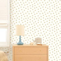 Roommates Rmk3524Wp Metallic Gold Dots Peel And Stick Wallpaper - £33.02 GBP