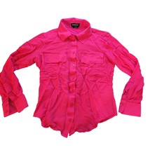 Bebe xs pink long sleeve button up shirt - £9.58 GBP