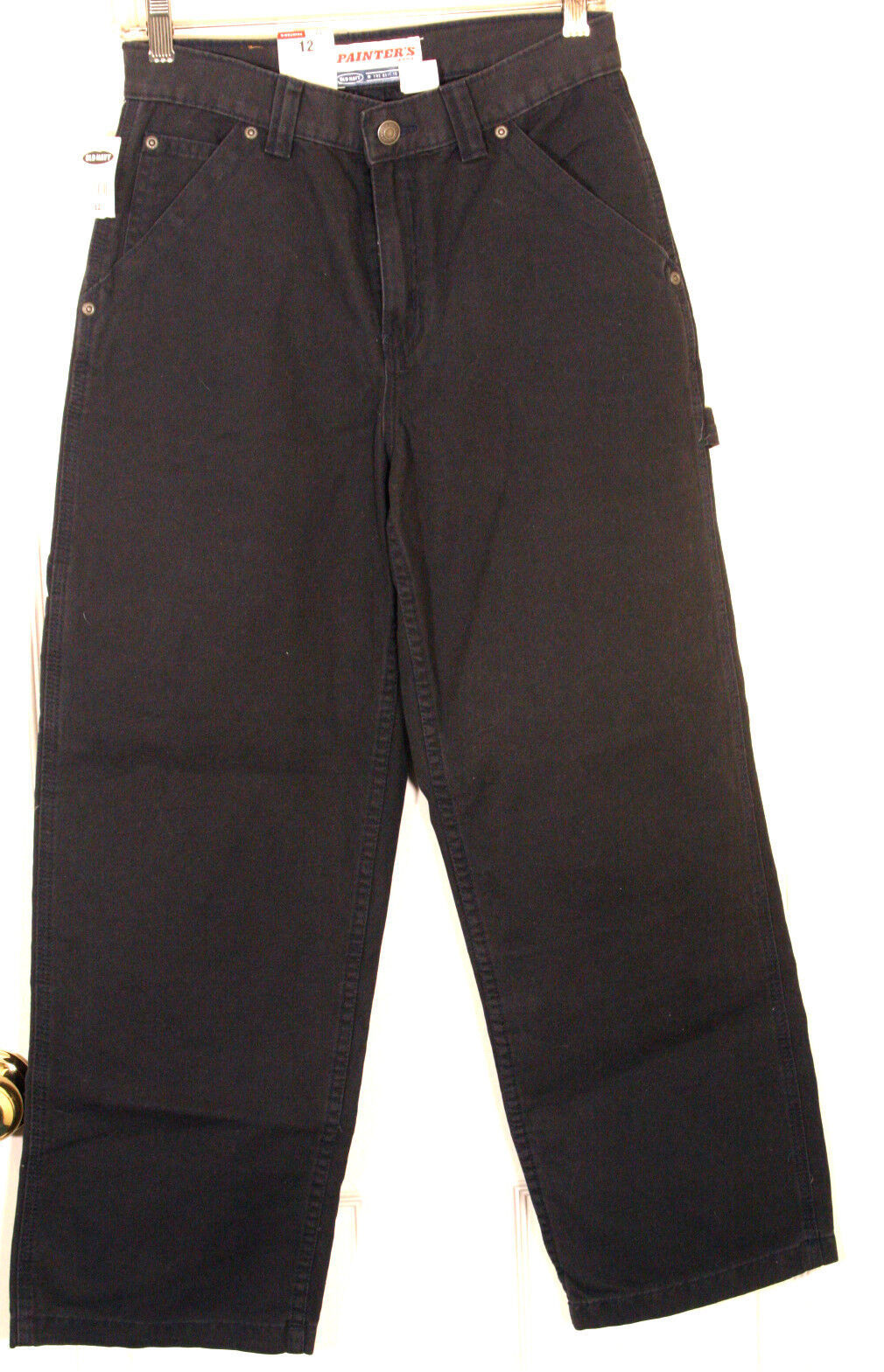 OLD NAVY NWT BOYS NAVY PAINTERS PANTS 12 LOOSE THIGH STRAIGHT LEG COTTON - £9.71 GBP