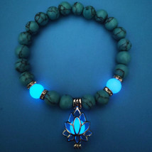 EnergyLotus Natural Stone Bracelet - Yoga Healing Luminous Glow In The Dark - £13.66 GBP