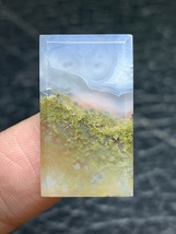 Scenic Moss Agate Rectangle Cabochon 25x14x4mm - £49.55 GBP