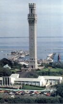 Pilgrim Monument, Town Hill, Provincetown, Cape Cod, Mass. Postcard - $3.85