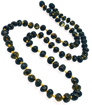 Natural Baltic Amber Necklace for Men Unisex/Baroque Round Beads/Certified Genui - £54.27 GBP