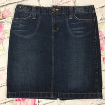 Lei Womens Skirt Size 9 Denim Distressed Medium Dark Wash Style # 3MD3870Q - £9.04 GBP