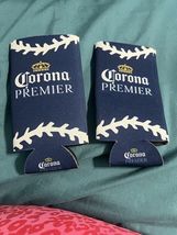 (2) Corona Premier Beer Bottle Coozies MLB Major League Baseball Blue - $2.48