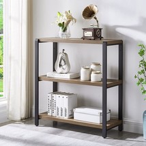 Foluban 3 Tier Bookshelf, Industrial Bookcase And Book Shelves For Bedroom,, Oak - $141.99