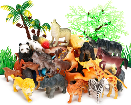 24 PCS Safari Animals Figures Toys Realistic Jumbo Wild Zoo Animals Figurines - £19.52 GBP