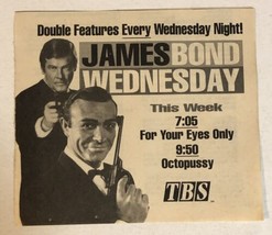 James Bond Wednesday Tv Guide Print Ad Sean Connery Roger Moore TPA15 - £4.66 GBP