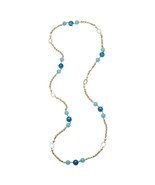 18k Yellow Gold Unique Dyed Chalcedony and Cultured Pearl Strand Necklac... - $111,517.11 MXN