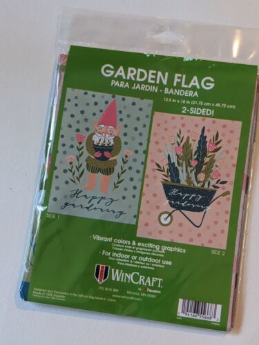 Primary image for WinCraft Happy Gartenarbeit Gnome Karren Doppelseitig Garten Flagge