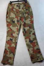 G.I.L.I Cargo Pants Womens Size 2 Green Camo Print Rayon Pockets Belt Loops - £17.87 GBP